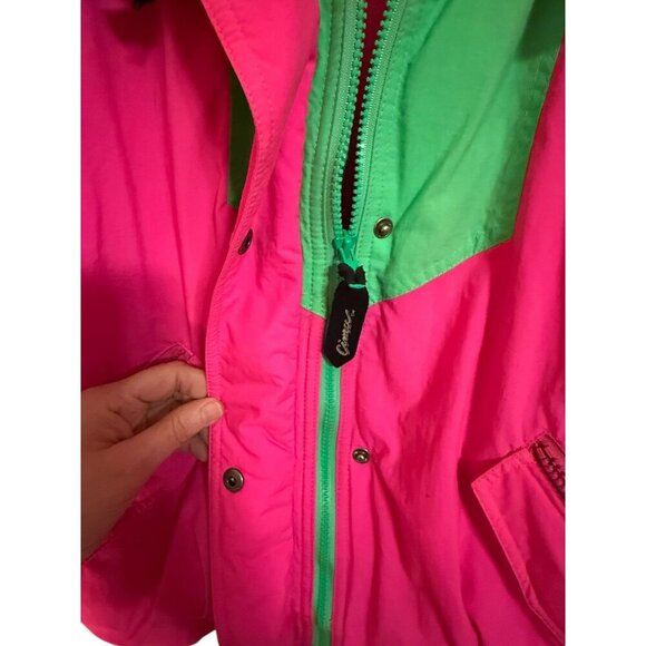 Vintage Cima Womens Ski coat jacket Colorblock Pink Green Purple Size 12 - Picture 4 of 8